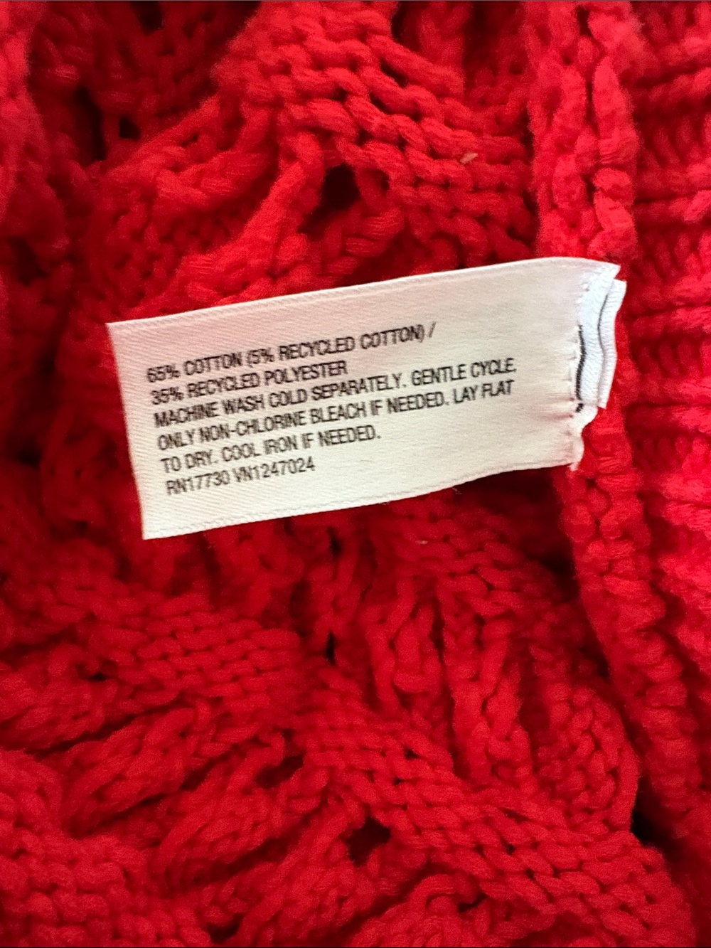 Open-Knit Crewneck Sweater in Red - Picture 8 of 8